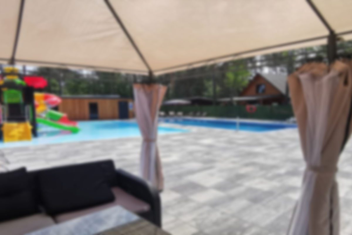 Plac zabaw – zamek rycerski z lotu ptaka